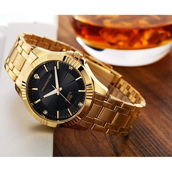 NWT Dreaming Q & P Gold Plated Watch W/ Crystals - Picture 1 of 5